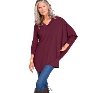 Soft Surroundings Women’s Madeline Tunic Top Windsor Wine Size XS